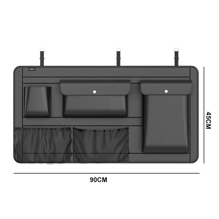 High Capacity Leather Car Storage Organizer with Multi-Use Pockets