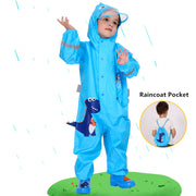 kids' dinosaur waterproof rain jumpsuit, view 2 - MRSLM