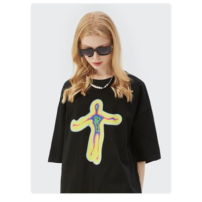 oversized hip hop graphic t-shirt, view 4 - MRSLM