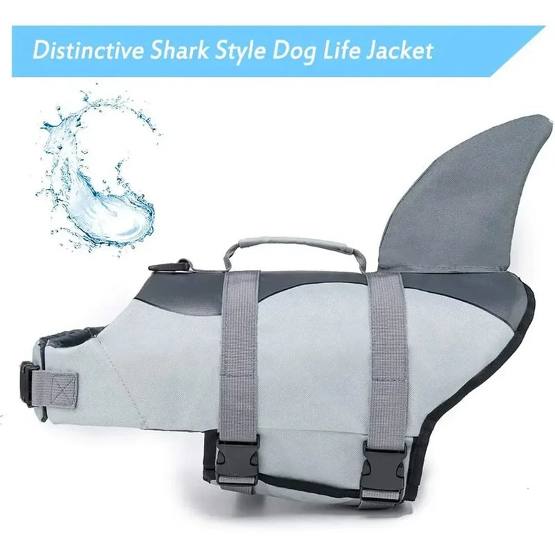 shark design dog life jacket, view 5 - MRSLM