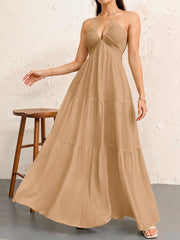 backless halterneck maxi dress, view 12 - MRSLM