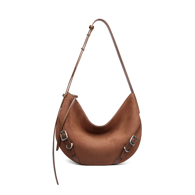 split leather shoulder crossbody bag, view 4 - MRSLM