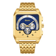 gold men's square quartz watch, view 5 - MRSLM
