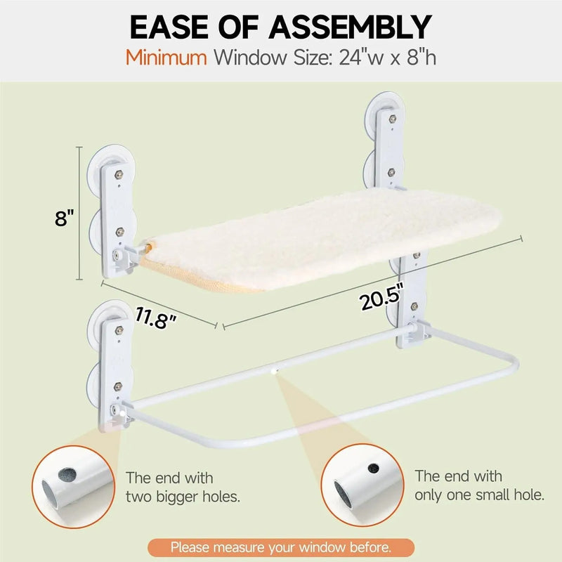 foldable cat window perch with steel frame, view 7 - MRSLM