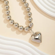 acrylic heart pendant choker necklace, view 8 - MRSLM