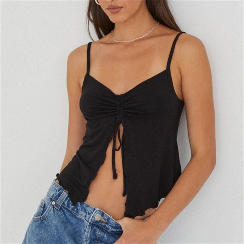 Schickes ärmelloses Crop-Top mit seitlichem Bandagedetail