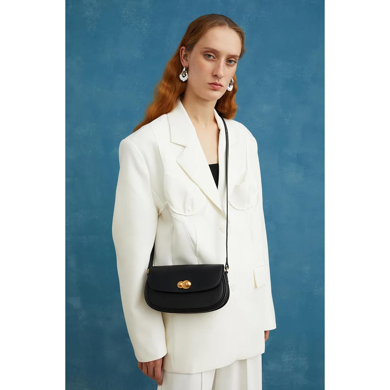 square cowhide texture shoulder bag, view 11 - MRSLM