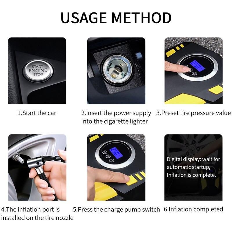 12V portable digital car tire inflator, view 6 - MRSLM