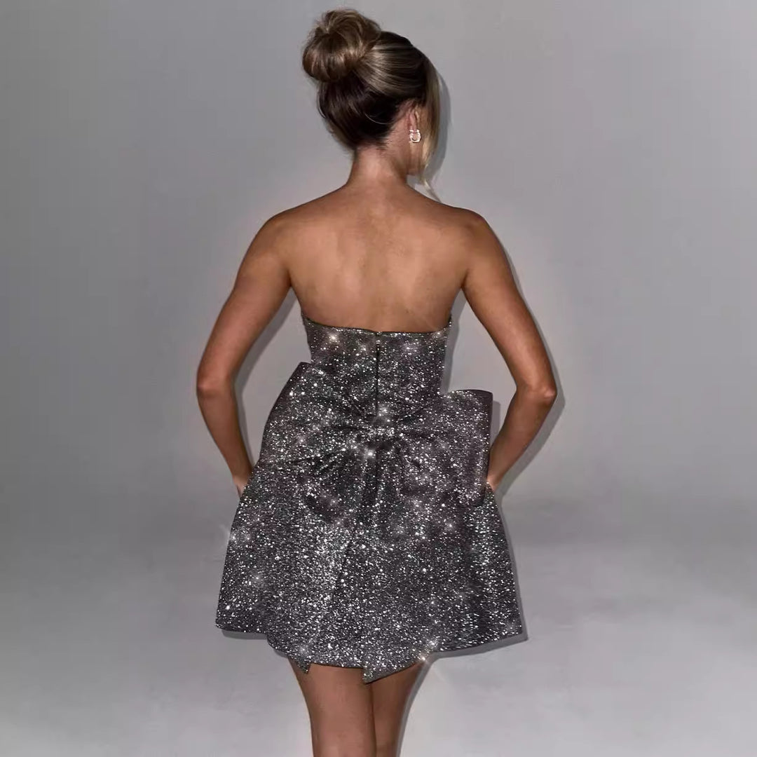 Ärmelloses Tube-Top für Damen, hochtaillierter A-Linien-Rock