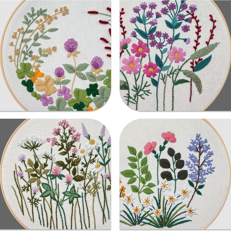 Floral embroidery DIY kit with hoop, view 9 - MRSLM