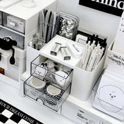 compact desk organizer with dual drawers, view 6 - MRSLM