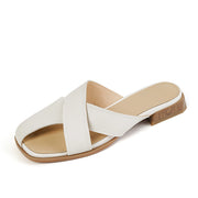genuine leather rome style mules, view 2 - MRSLM
