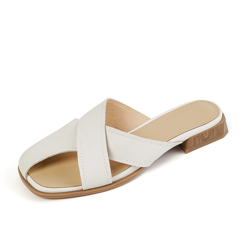 genuine leather rome style mules, view 2 - MRSLM