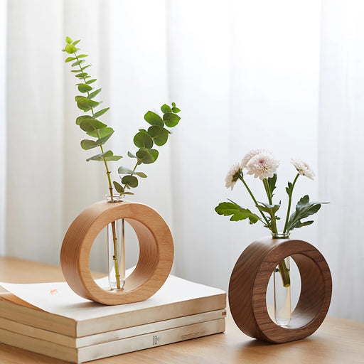 Solid wood mini glass vase - MRSLM