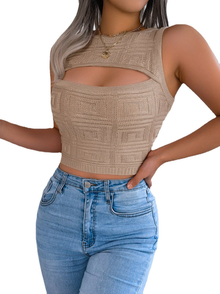 Women's Top Midriff-baring Knitted Sweater
