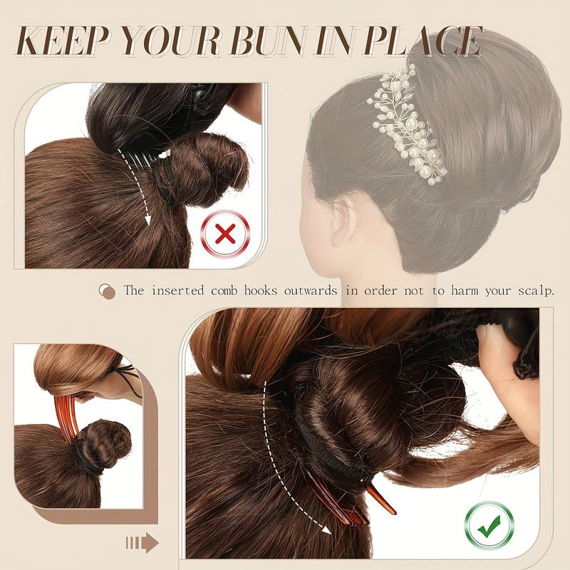 synthetic hair bun hairpiece, view 11 - MRSLM