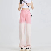 pink gradient wide leg jeans, view 2 - MRSLM