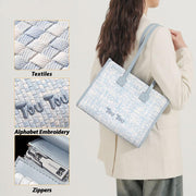 large capacity gradient weave tote bag, view 3 - MRSLM