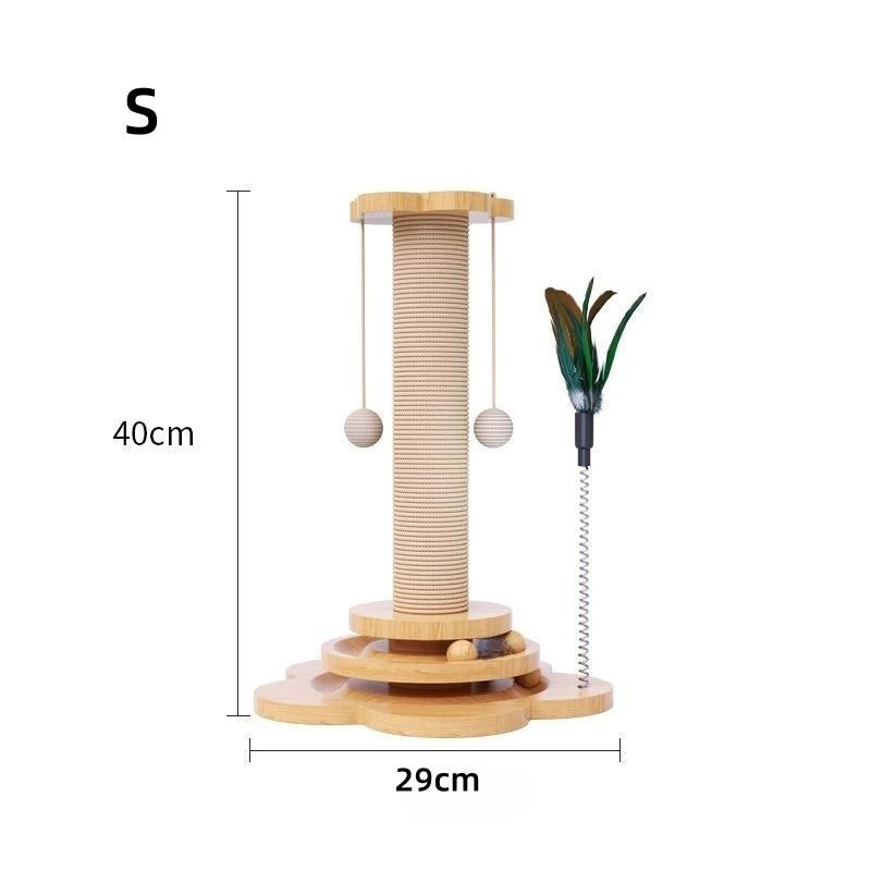 durable wooden cat turntable, view 2 - MRSLM