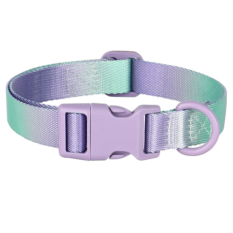 colorful print nylon dog collar, view 2 - MRSLM
