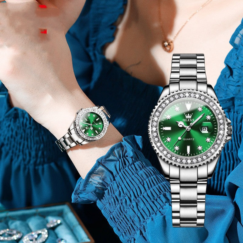 Diamond-encrusted Hot-selling Water Ghost Quartz Watch Lady