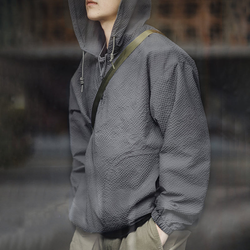 men's casual hooded pullover jacket, view 4 - MRSLM