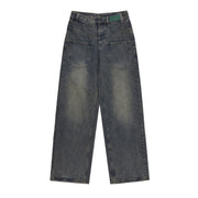 men's washed distressed straight jeans, view 5 - MRSLM