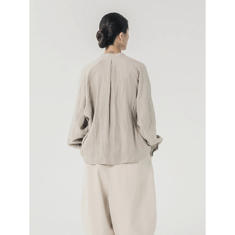 retro linen oversized shirt, view 2 - MRSLM