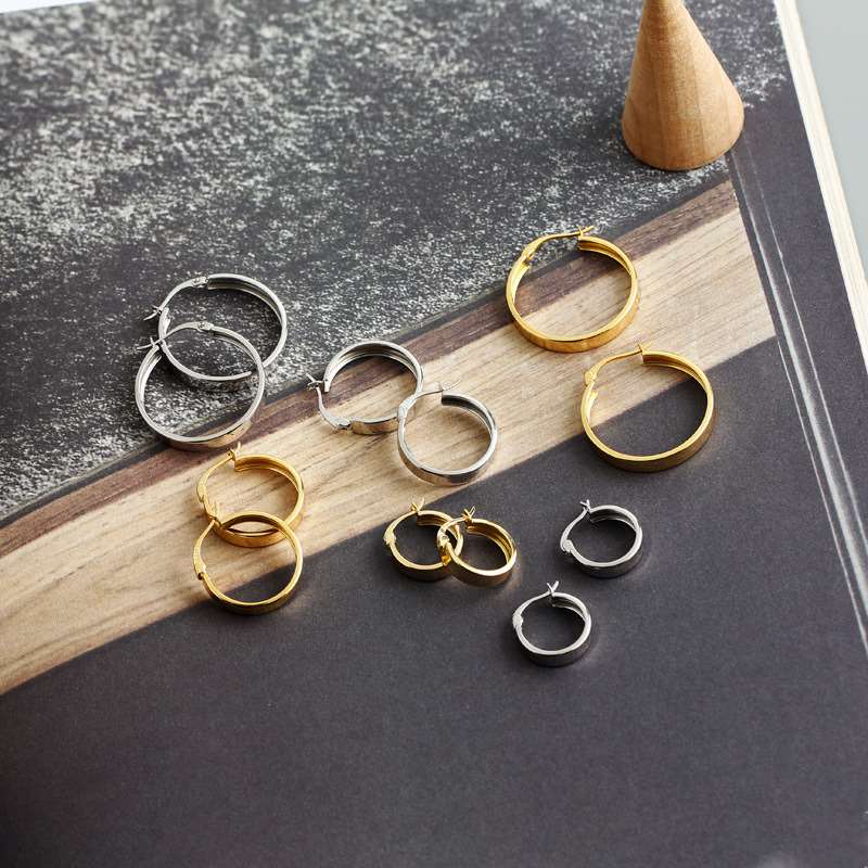 Women's Fashion Wide Flat Round S925 Earrings