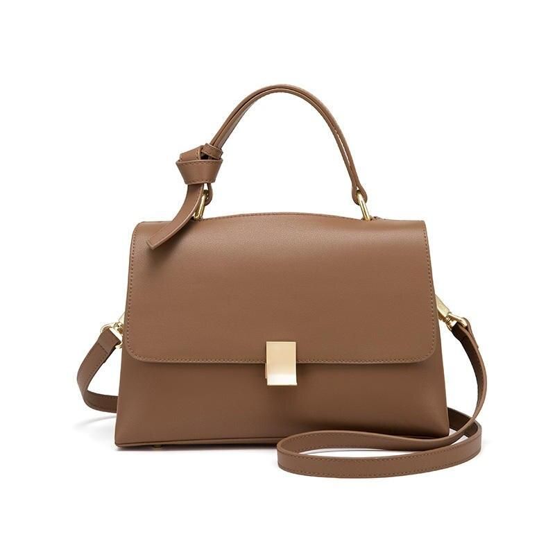 Bolsa de couro macio estilo satchel