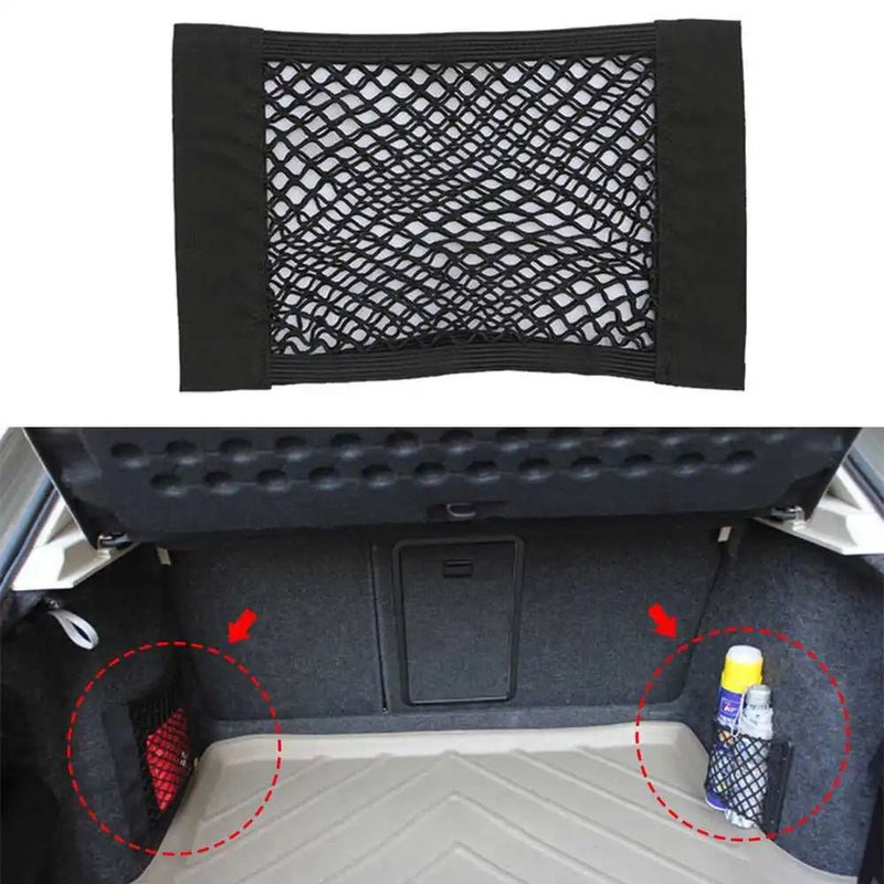 elastic car trunk storage net, view 2 - MRSLM