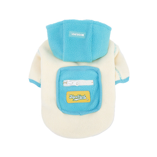 warm fleece pet jacket with detachable hat, view 2 - MRSLM
