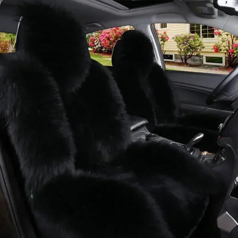 Sheepskin wool car seat cushion, view 4 - MRSLM