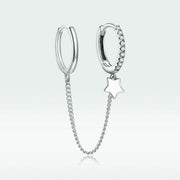 s925 sterling silver star ear clip - MRSLM