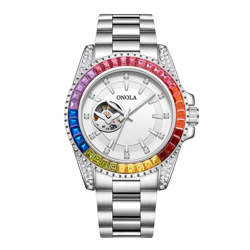 men's automatic steel band watch, view 6 - MRSLM