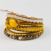 handwoven wax rope agate bracelet, view 2 - MRSLM