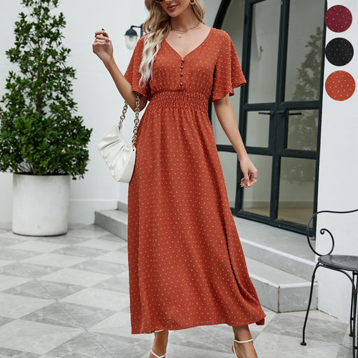 Women's V-neck swing dress - MRSLM