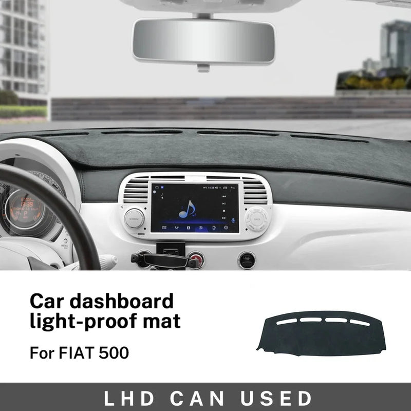 Flannel dash mat for Fiat 500, view 2 - MRSLM
