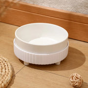 ceramic cat and dog bowl, view 2 - MRSLM