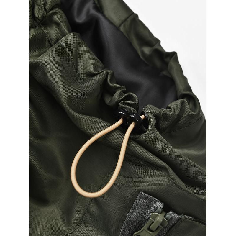 Damen-Patchworkjacke mit asymmetrischem Kapuzenmuster