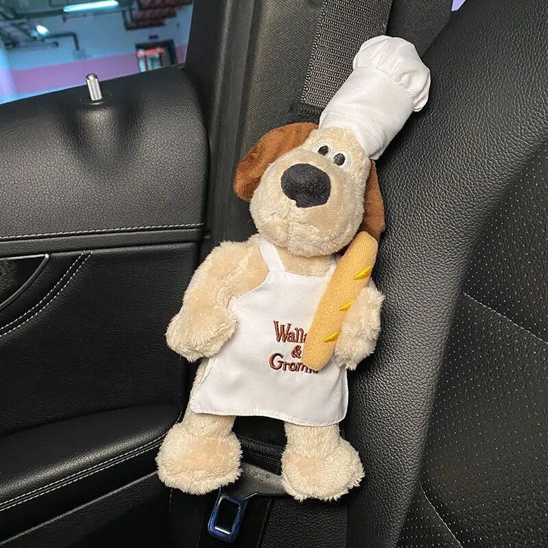 cartoon dog plush seat belt protector, view 10 - MRSLM