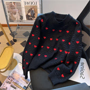 Women's heart cable-knit pullover sweater, view 7 - MRSLM