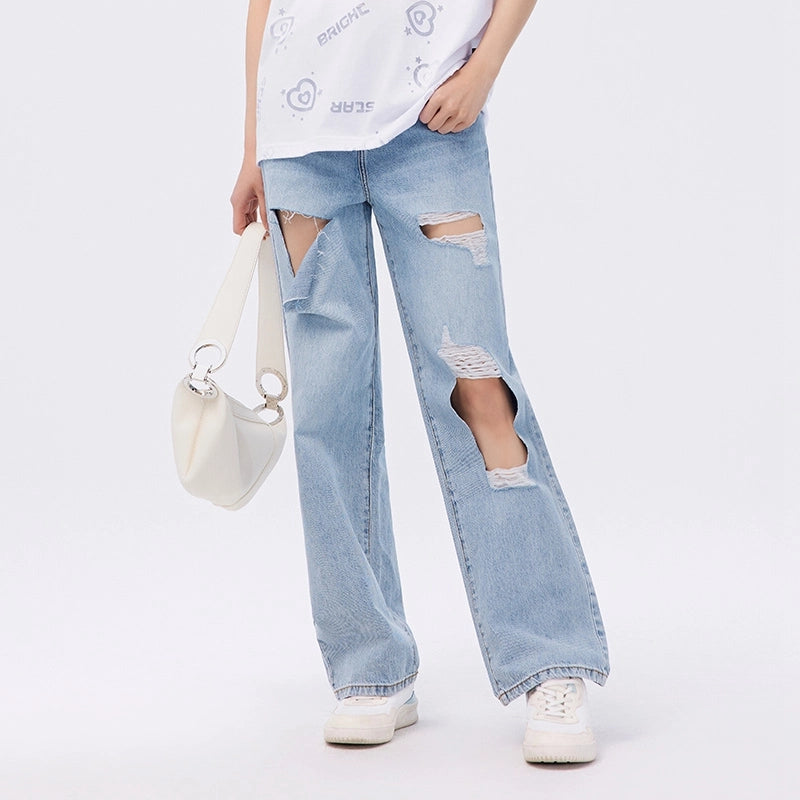 wide leg denim jeans, view 6 - MRSLM