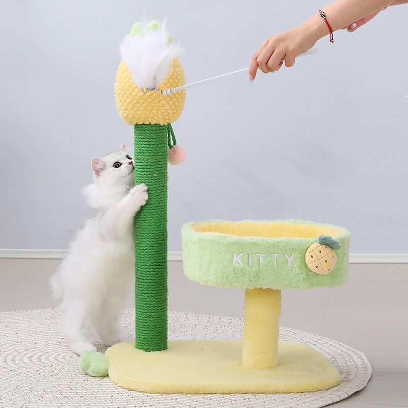 deluxe cat climbing frame with sisal scratch post, view 4 - MRSLM