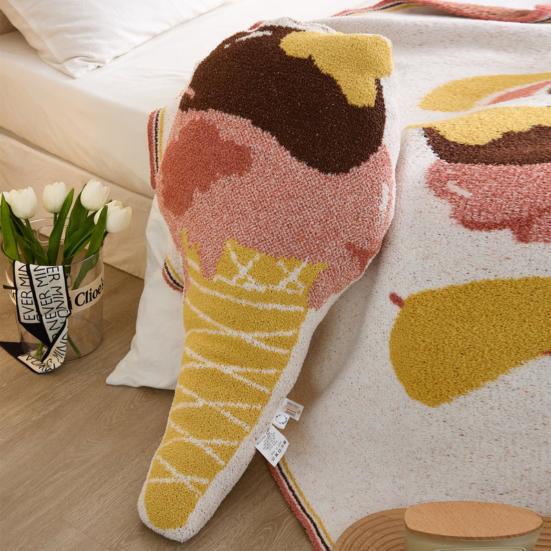 kawaii ice cream design throw pillow, view 4 - MRSLM