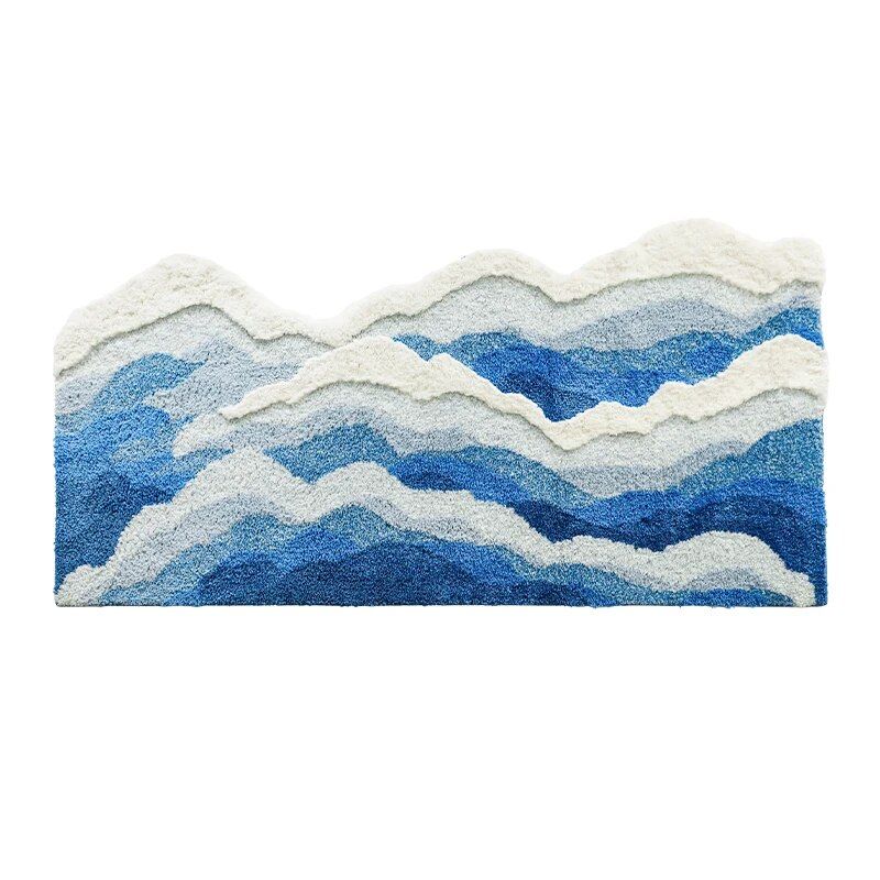 ocean wave bedroom rug, view 7 - MRSLM