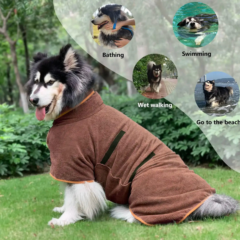 Microfiber dog bathrobe towel, view 7 - MRSLM