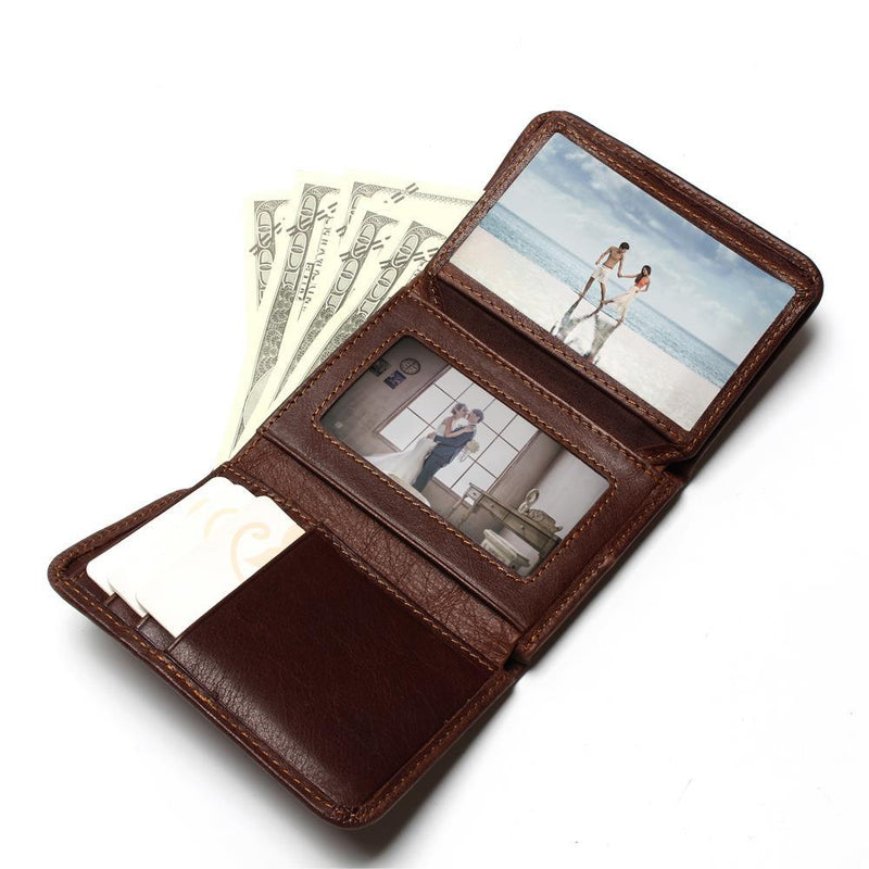 men's ultra-thin leather wallet, view 5 - MRSLM
