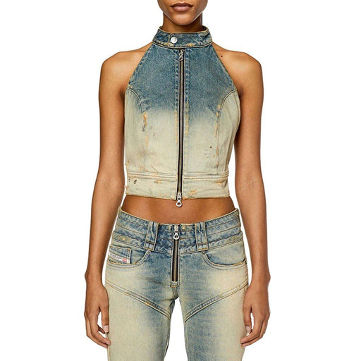 Backless denim halter vest, view 2 - MRSLM