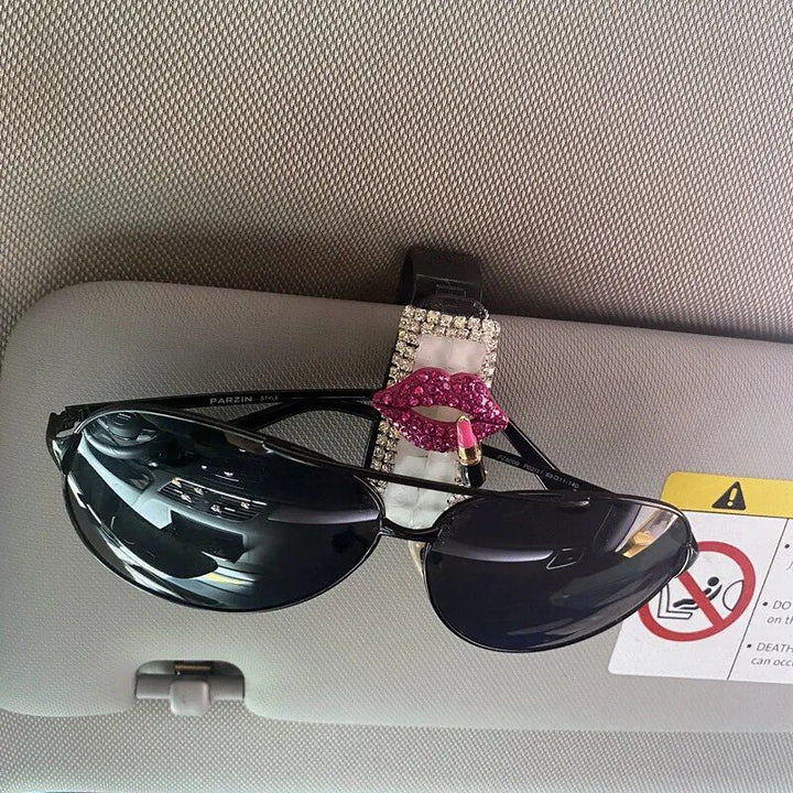 Luxe Rhinestone Car Visor Sunglasses Holder